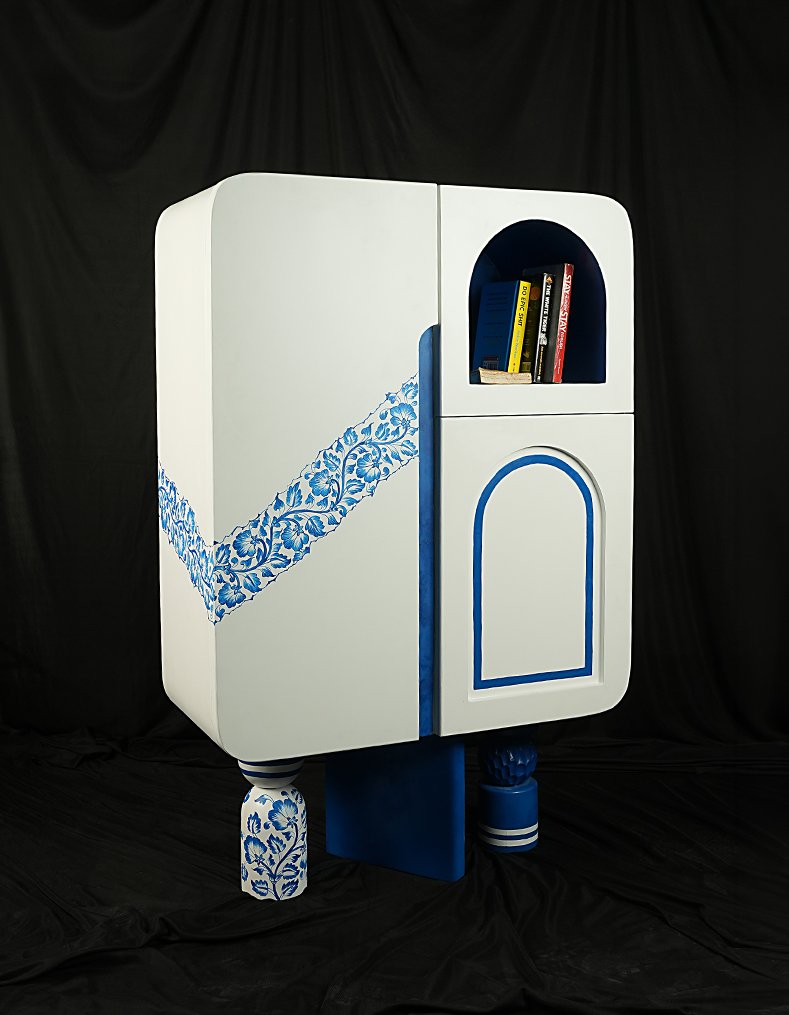 Cabinet Blue Hutch